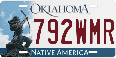 OK license plate 792WMR