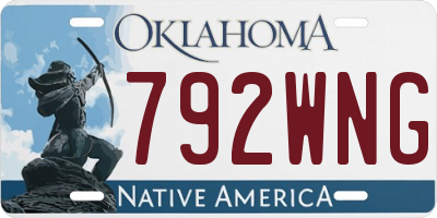 OK license plate 792WNG
