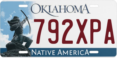 OK license plate 792XPA