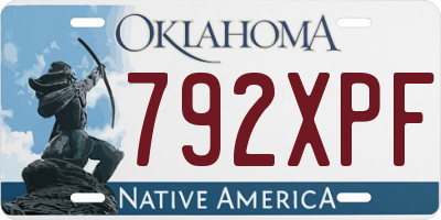 OK license plate 792XPF