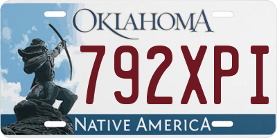 OK license plate 792XPI