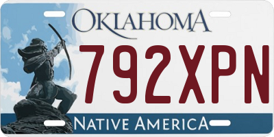 OK license plate 792XPN