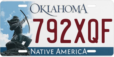 OK license plate 792XQF