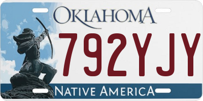 OK license plate 792YJY