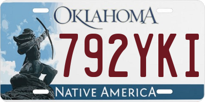 OK license plate 792YKI
