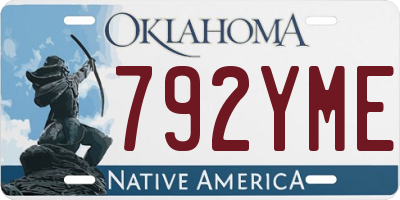 OK license plate 792YME