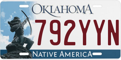 OK license plate 792YYN