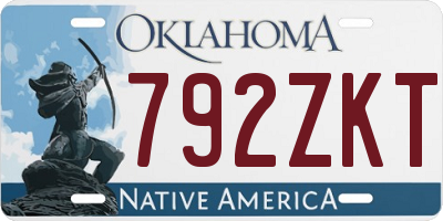 OK license plate 792ZKT