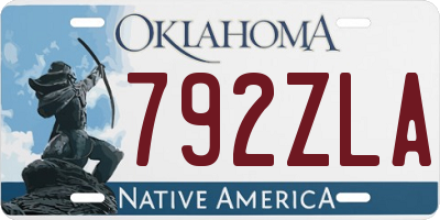 OK license plate 792ZLA