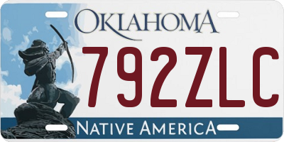 OK license plate 792ZLC
