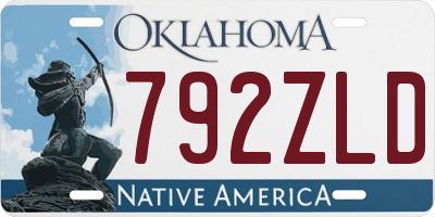 OK license plate 792ZLD
