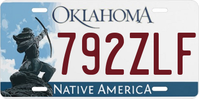 OK license plate 792ZLF