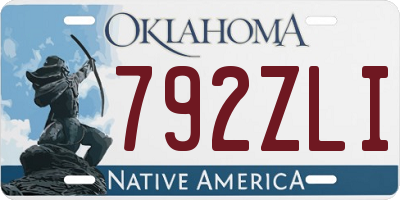 OK license plate 792ZLI