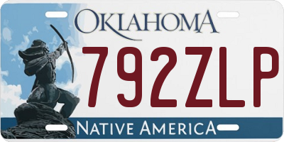 OK license plate 792ZLP
