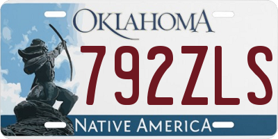 OK license plate 792ZLS
