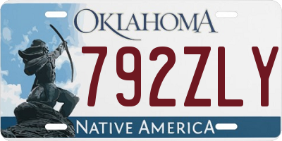 OK license plate 792ZLY