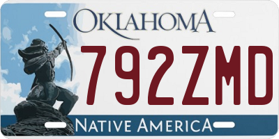 OK license plate 792ZMD
