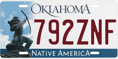 OK license plate 792ZNF