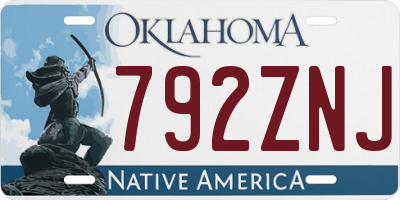 OK license plate 792ZNJ