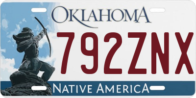 OK license plate 792ZNX