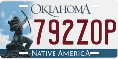 OK license plate 792ZOP