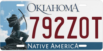 OK license plate 792ZOT