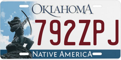 OK license plate 792ZPJ