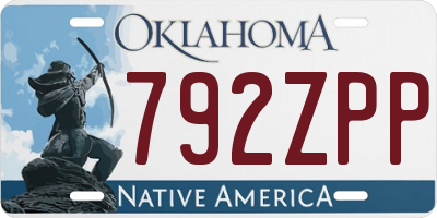 OK license plate 792ZPP
