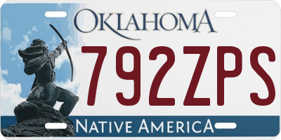 OK license plate 792ZPS
