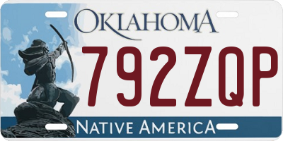OK license plate 792ZQP
