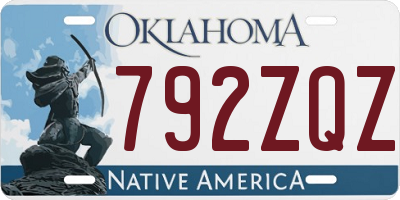 OK license plate 792ZQZ