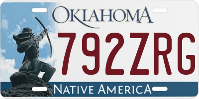 OK license plate 792ZRG