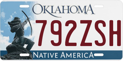 OK license plate 792ZSH