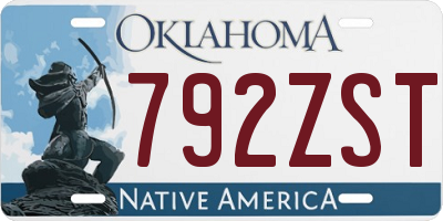 OK license plate 792ZST