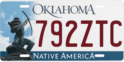 OK license plate 792ZTC