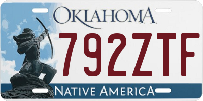 OK license plate 792ZTF