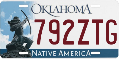 OK license plate 792ZTG