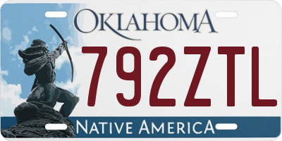 OK license plate 792ZTL