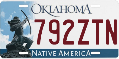 OK license plate 792ZTN