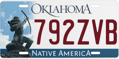 OK license plate 792ZVB