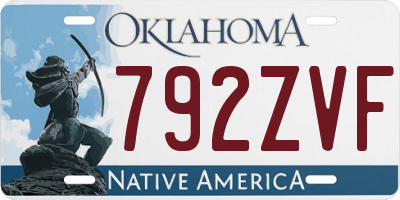 OK license plate 792ZVF