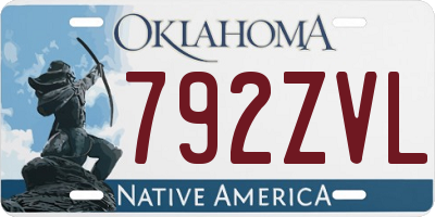 OK license plate 792ZVL