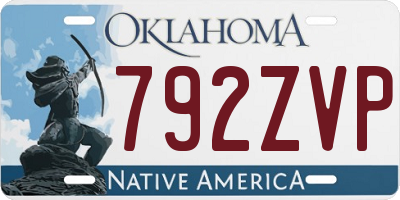 OK license plate 792ZVP