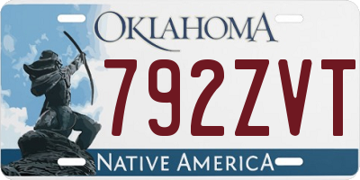 OK license plate 792ZVT