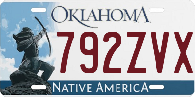 OK license plate 792ZVX