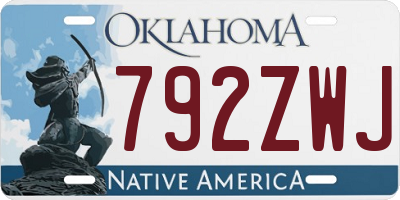 OK license plate 792ZWJ