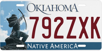 OK license plate 792ZXK