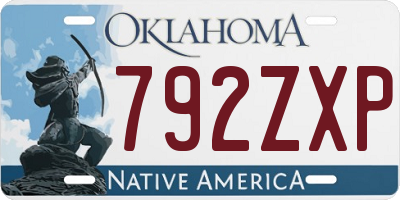 OK license plate 792ZXP