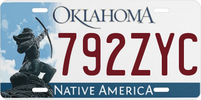 OK license plate 792ZYC