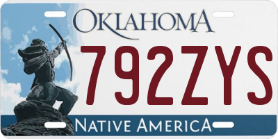 OK license plate 792ZYS